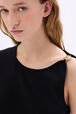 Top asymétrique à bretelle détail chaine Noir vue de détail 2