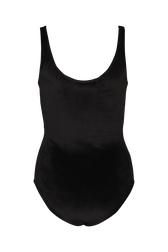 Velvet bodysuit Black back view