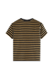 Women Velvet T-shirt Striped black/khaki back view