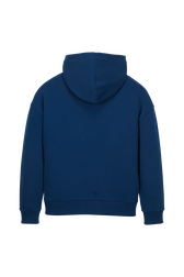 Women Cotton Jersey Hoodie Prussian blue back view