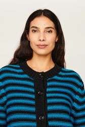 Women Big Poor Boy Striped Cardigan Striped black/pruss.blue details view 3