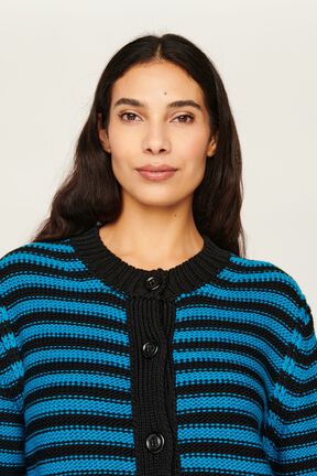 Women Big Poor Boy Striped Cardigan Striped black/pruss.blue details view 3