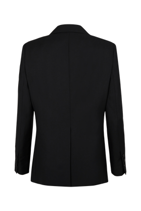 Suit jacket in cold wool Black back view