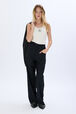 Cool Wool High-waisted Trousers Black front worn view