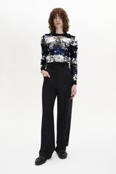 Cool Wool High-waisted Trousers Black front worn view