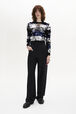 Cool Wool High-waisted Trousers Black front worn view