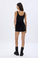 Velvet bodysuit Black back worn view