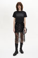 Sequined Midi Skirt Black front worn view