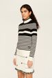 Pull col montant rayé femme Raye noir/blanc vue de détail 5