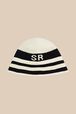 Women Crochet Bucket Hat Ecru front view