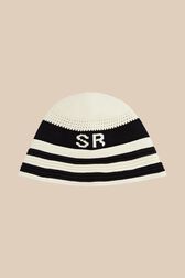 Women Crochet Bucket Hat Ecru front view