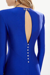 Robe longue en jersey Bleu roi vue de détail 1
