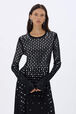 Studded dress in asymmetrical jersey Black details view 1