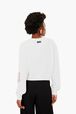 Sweatshirt crop SR Blanc vue portée de dos