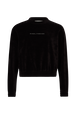 Pull manches longues en velours Noir vue de face