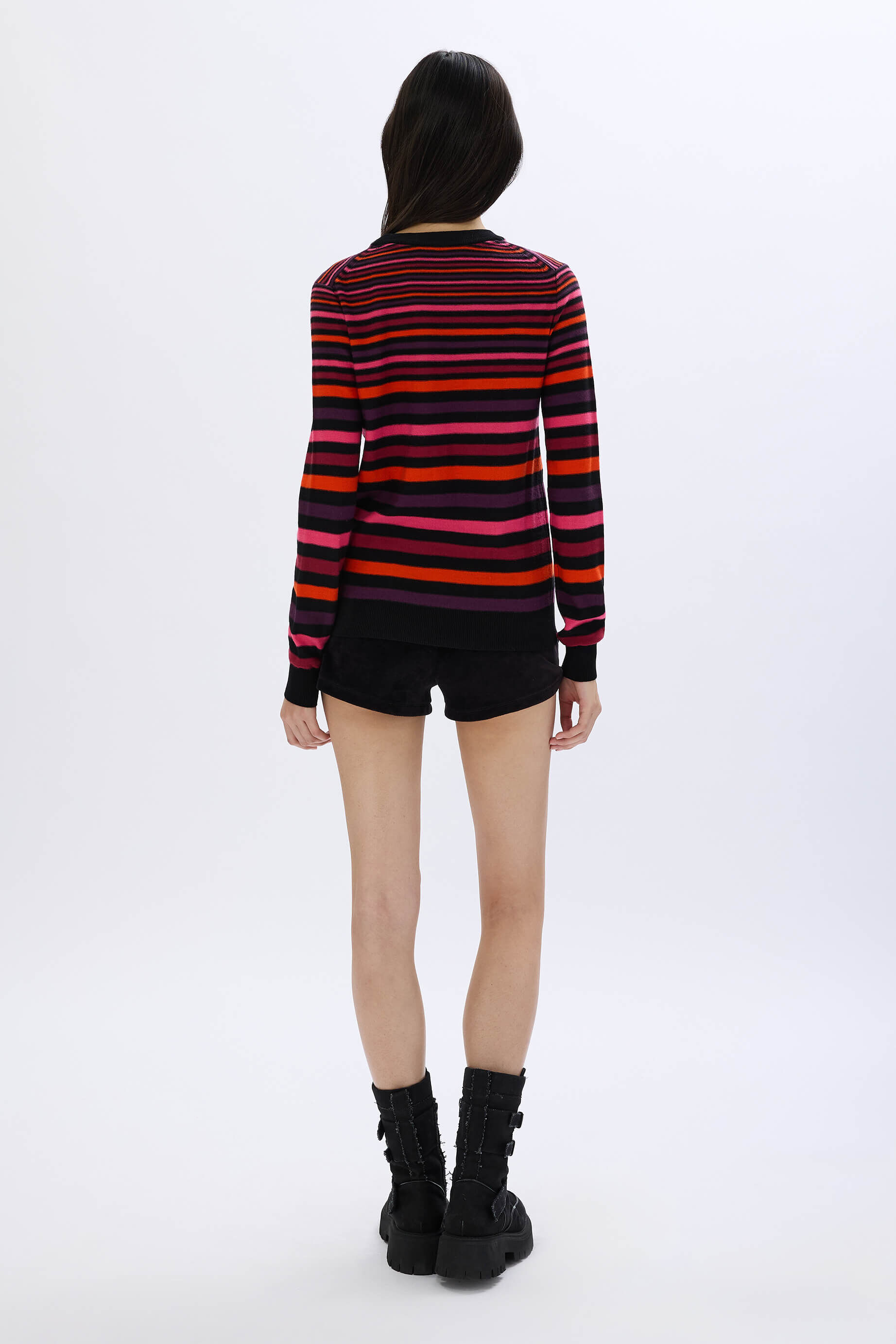 Striped long-sleeved round-neck sweater | Sonia Rykiel