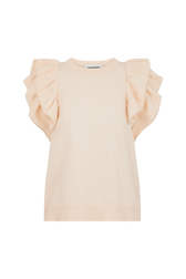 Pull à manches courtes à volants Vanilla vue de face