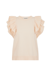 Pull à manches courtes à volants Vanilla vue de face