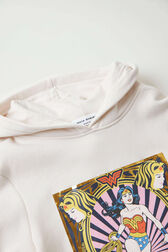Robe sweat à capuche fille Wonder Woman Ecru vue de détail 1