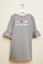Robe courte fille motif cerise Gris vue de dos