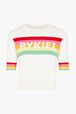 Knitted Short Sleeve Sweater White front view