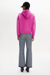 Long-Sleeved Hoodie Pink back worn view