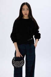 Sac Domino mini en nylon et studs Noir vue de détail 1