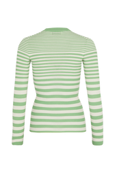 Striped knit sweater Striped anise/white back view