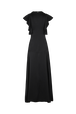 Robe longue en satin Noir vue de dos