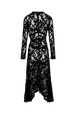 Robe longue asymétrique en dentelle Noir vue de dos