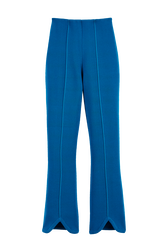 Pantalon maille milano femme Bleu de prusse vue de face
