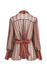 Women Polka Dot Print Shirt Multico crea back view