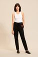 Women Mouth Print Jogging Pants Black front worn view