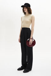 Merino Wool And Silk High Neck Sweater Sand details view 1