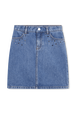 Denim skirt Blue front view