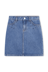 Jupe denim Bleu vue de face