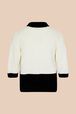 Women Cotton Knit Oversize Polo Shirt Ecru back view