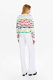 Pull rayé multicolore femme Multico blanc vue portée de dos