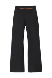 Women Wool Double Face Pants Black back view