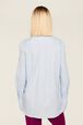 Women Poplin Shirt Baby blue back worn view