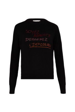 Pull motif strass femme Noir vue de face