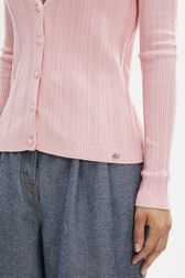 Long-Sleeved V-Neck Cardigan Pink details view 2