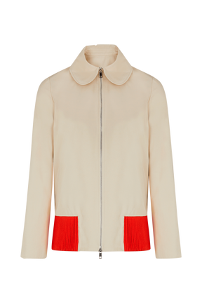 Women Gabardine Jacket Beige front view