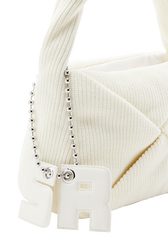 Sac caméra Demi-Pull medium en maille Creme vue de détail 1