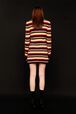 Women Striped Fluffy Short Dress Multico crea back worn view