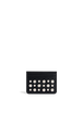 Leather card case with studs Black front view