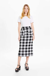 Women Sequined Skirt Black front worn view