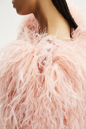 Luxury Ostrich Feather Dress Pink details view 2