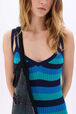 Long striped dress Blue/silver stripe details view 2