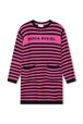 Two-Tone Striped Dress Fuchsia front view